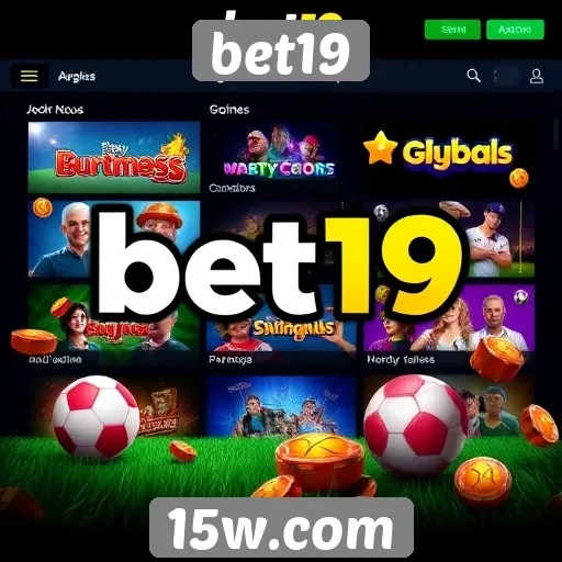 Variedade de jogos disponíveis na plataforma bet19